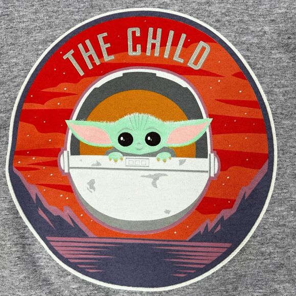 Star Wars The Child Gray Pullover Unisex Sweatshirt Mandalorian Men’s Medium - Picture 4 of 8